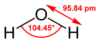 Pictire of Water molecule with bond lengths and angles by Benjah-bmm27