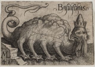 Basilischus (Basilisk), etching 42 x 62 mm, made in 1548
