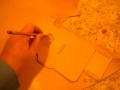 Using a pattern to marking a hide with a pencil